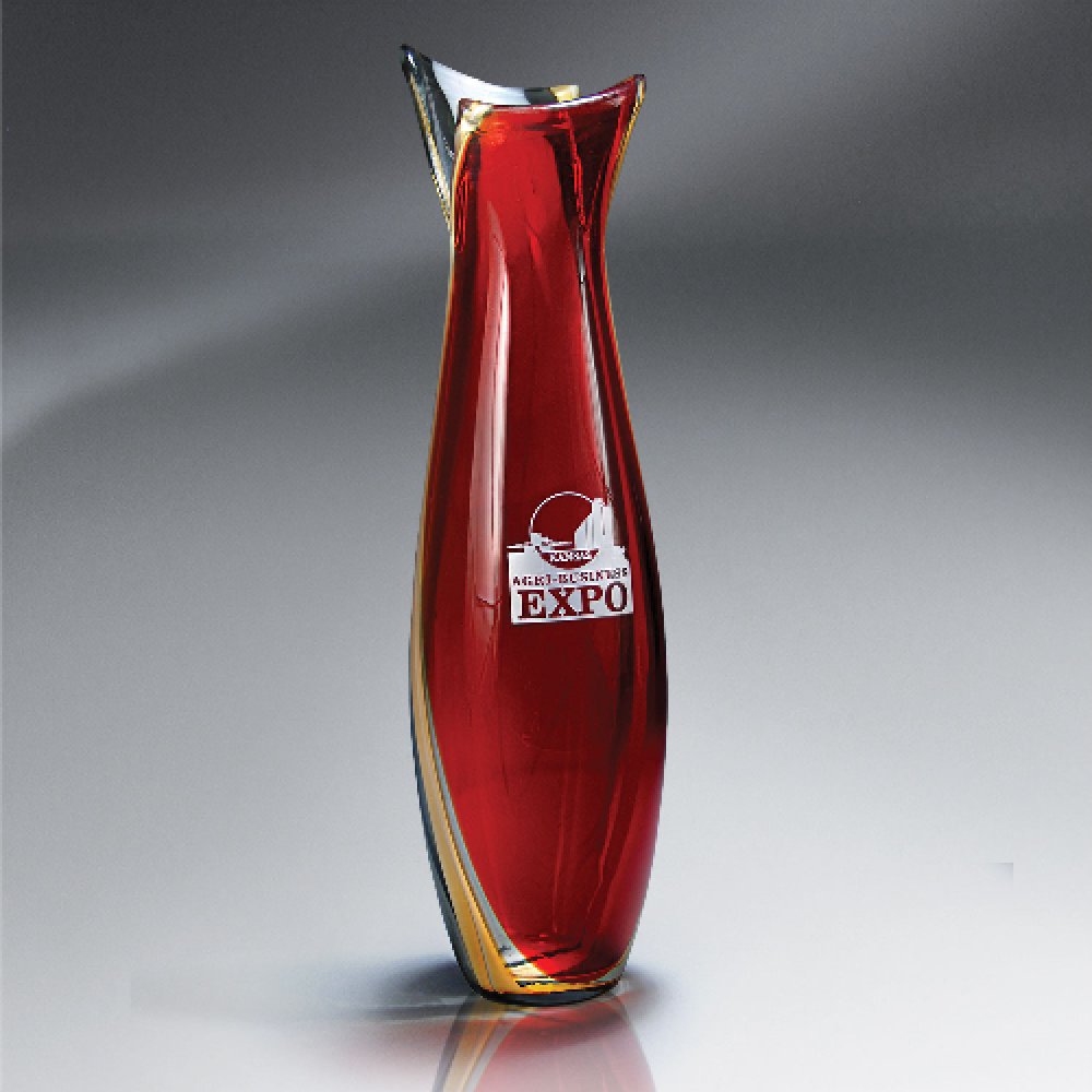 Brilliant Red Centerpiece Vase — 4 3/4" x 18" Color(s): Red