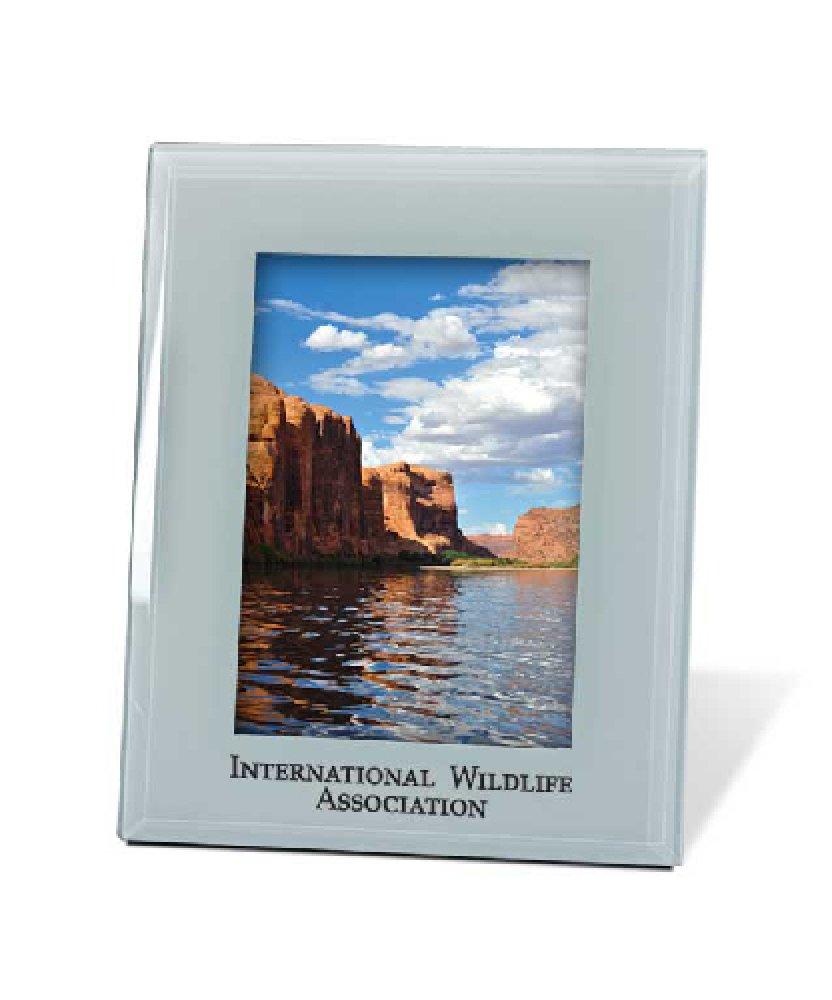 White Glass Photo Frame — 8.00 x 9.75 x 0.25