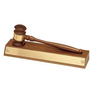 Walnut Gavel Base with Brass Plate  (Base Only)