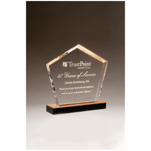Diamond Series Acrylic with Gold Accent and Gold Mirror Top Black Base