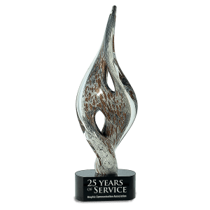 Spire Twist with Black Glass Base/Plate Sold Separately