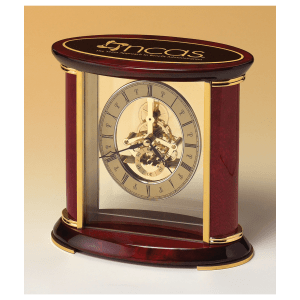 Skeleton Clock w/Sub-Second Dial, Brass Finish Movement, Rosewood Piano Accents