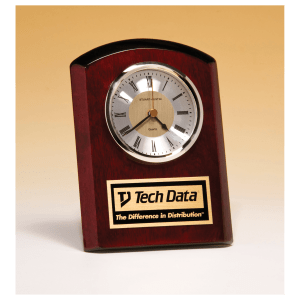 Rosewood Piano Finish Clock, Diamond Spun Dial,Three Hand Movement, Black Plate