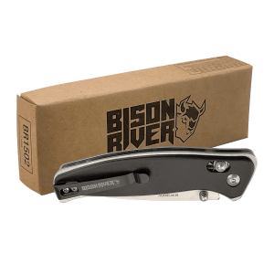 Anodized Aluminum Black Button Lock Knife