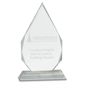 Diamond Crystal on Clear Pedestal Base