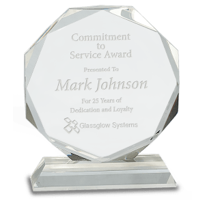 Clear Crystal Octagon on Clear Pedestal Base