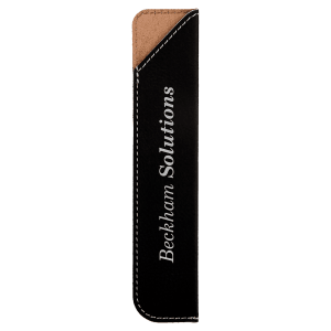Black/Silver Laserable Leatherette Pen Sleeve