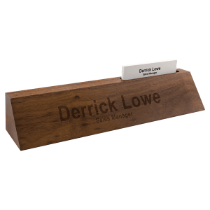 Genuine Walnut Desk Wedge with Card Holder