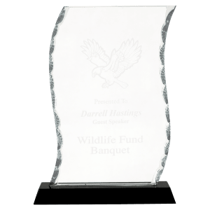 Premier Scroll Facet Glass Award