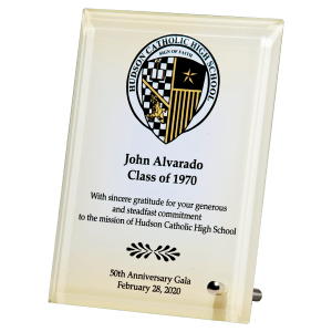 Full Color Glass Plaque (Sublimatable) with Decorative Post