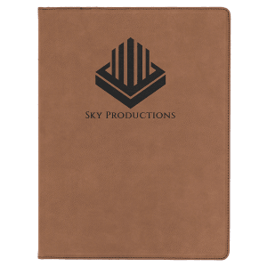 Dark Brown Laserable Leatherette Portfolio with Lined Pad