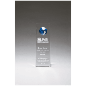Crystal Trophy with Blue Globe