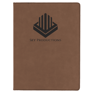 Dark Brown Laserable Leatherette Portfolio with Lined Pad