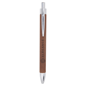 Dark Brown Laserable Leatherette Pen