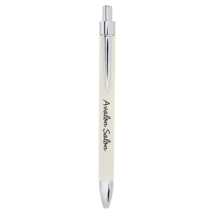 White Laserable Leatherette Pen