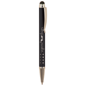 Black Gloss Ballpoint Pen with Stylus