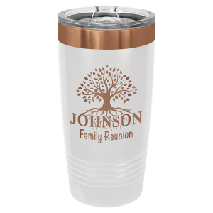 White/Rose Gold Polar Camel 20 Oz. Tumbler with Slider Lid