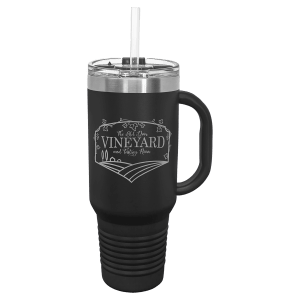 Black Polar Camel 40 oz. Travel Mug with Snap Lid and Straw
