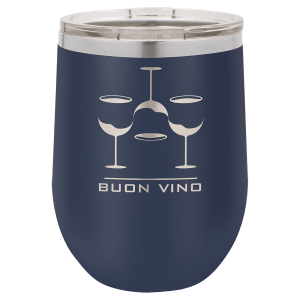 Navy Blue Polar Camel 12 oz. Stemless Wine Tumbler with Lid