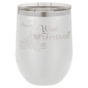 White Polar Camel 12 oz. Stemless Wine Tumbler with Lid