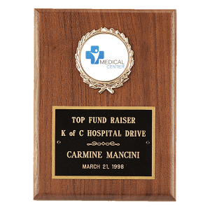 American Walnut Plaque with 2" Activity Insert (Witney Series)