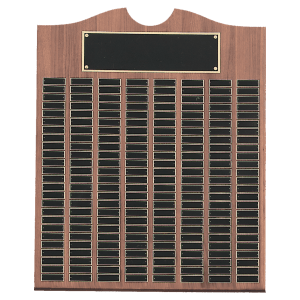 American Walnut 200 Plate Perpetual Plaque with Black Brass Plates