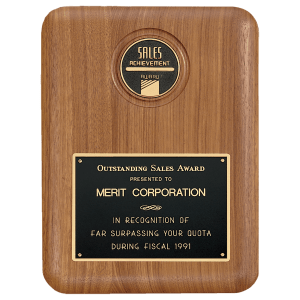 American Walnut CAM Plaque with Black Brass Plate (Medallion Sold Separately)