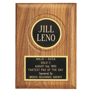 Walnut Plaque with Black/Gold 2 1/2" Laserable Brass Disc (Sheffield Series)