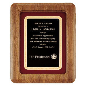 American Walnut Airflyte Frame w/Maroon Velour & Black Florentine LaserFX Plate