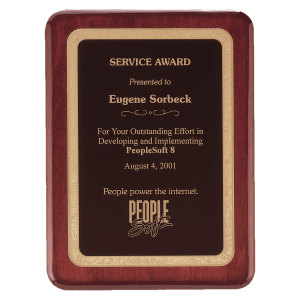 Rosewood Piano Finish Plaques with Black Florentine Designer LaserFX Plates