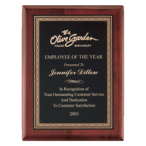 Airflyte Premium Rosewood Piano Finish Plaque with Black/Gold Brass Plate