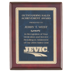 Rosewood Piano Finish Plaques, Sapphire Marble Florentine Designer LaserFX Plate