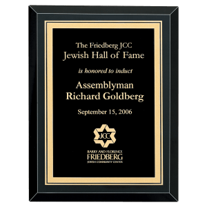Black Glass Airflyte Premium Plaque with Black/Gold Florentine LaserFX Plate