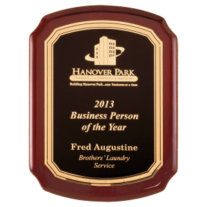 Textured Black/Gold Florentine Border LaserFX Plate/Rosewood Piano Finish Plaque