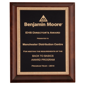 Cherry Finish Plaque with Black/Gold Florentine Border LaserFX Plate