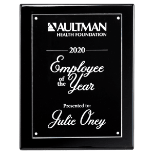 Black High Gloss Plaque with Acrylic Engraving Plate