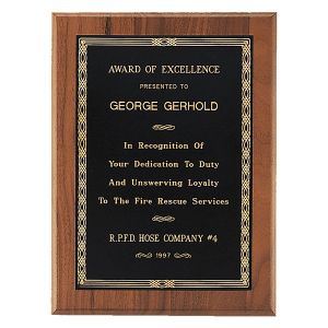 American Walnut Plaque with Black Brass Plate (Sheffield Series)