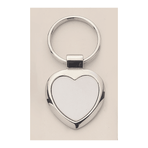 Polished Silver Key Ring with Matte Silver Engravable Insert