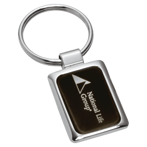 Chrome Plated Key Ring with Black Aluminum Insert