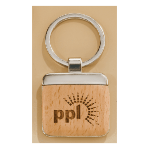 Silver Key Ring with Maplewood Insert