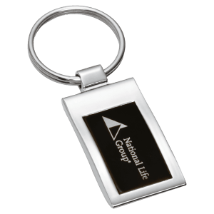 Chrome Plated Key Ring with Black Aluminum Insert