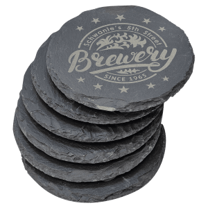 Round Slate 6 Pack Coaster Set