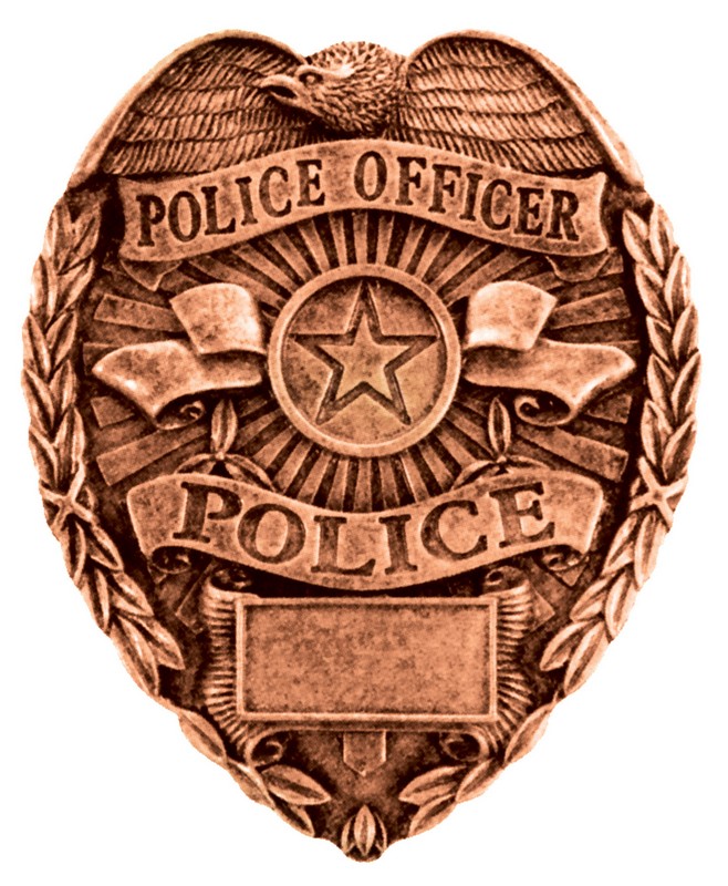RESIN POLICE BADGE PM L 10 STD PACK 40 MASTER