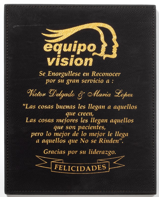 PLAQUE 8X10" BLK/GOLD 12 STD PACK