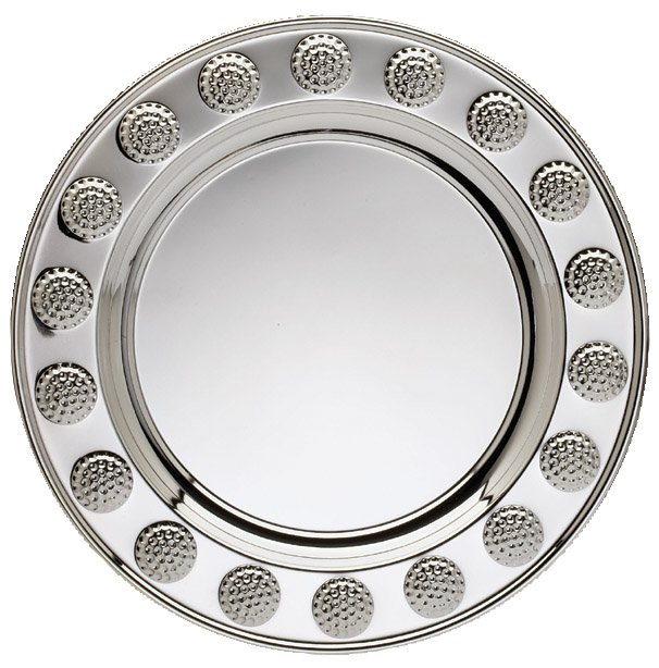 RND SILVER GOLF PLAT 12" 25 STD PACK