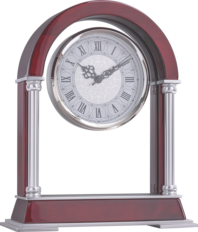 ROSEWOOD ARCH CLOCK 10½" 1 STD PACK
