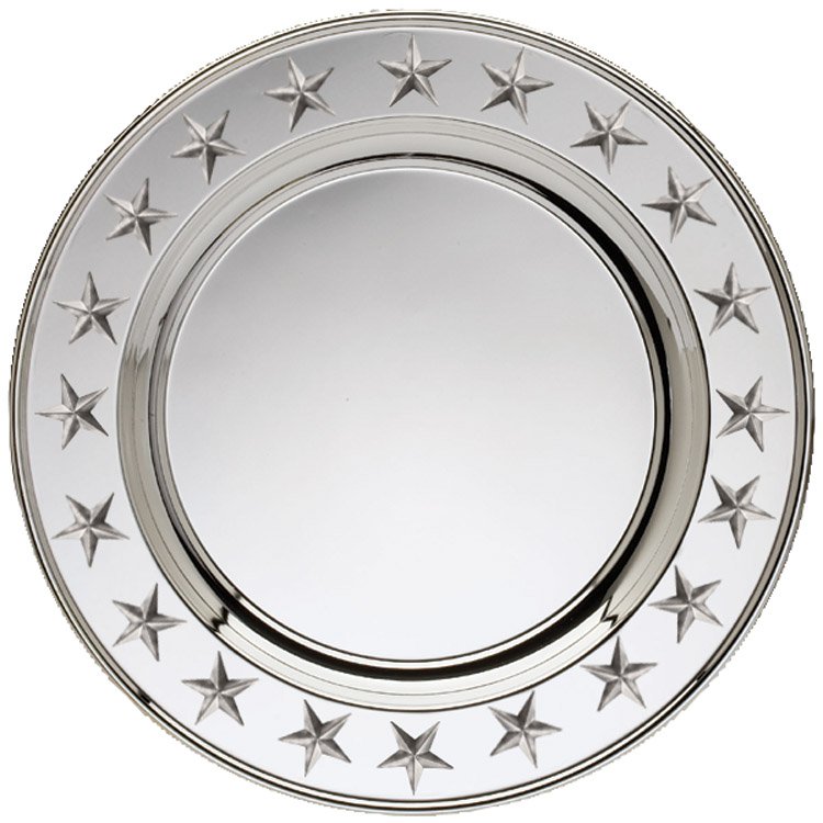 ROUND PLATE SILVER W/STA 25 STD PACK