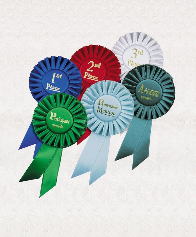ROSETTE PIN 2ND RED 50 STD PACK