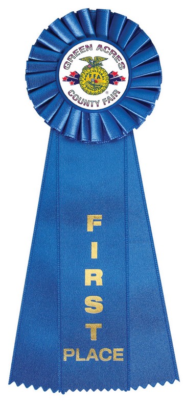 ROSETTE 1ST BLUE 2" HOL 50 STD PACK