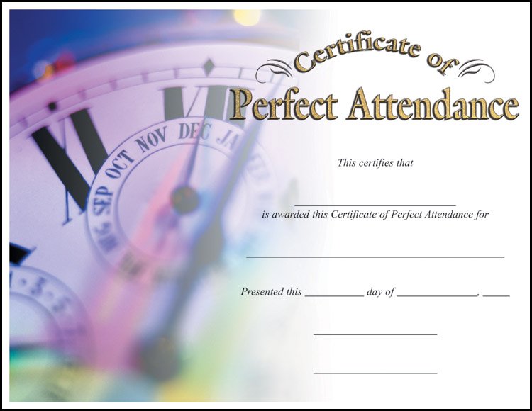 PERFECT ATTENDANCE CERTI 100 STD PACK